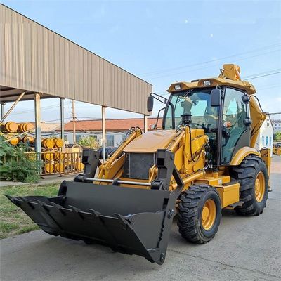 Επικεφαλής φορτωτής βαρέων μηχανημάτων Backhoe με μπροστινό κουβά υψηλής απόδοσης